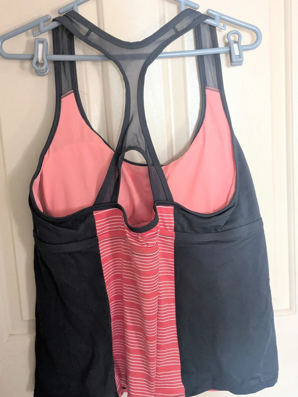 Nike Women's Coral Stripe Racerback  Tankini Swim Top 2X